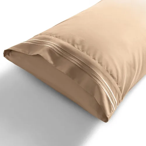 Miniatura 5 de P Pothuiny Fundas de almohada 100% microfibra – Fundas de almohada beige súper suaves de 20 x 30 pulgadas – Juego de 2 fundas de almohada