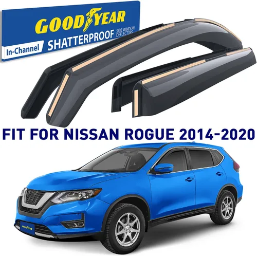 Miniatura 2 de Goodyear Deflectores de ventana de canal inastillables para Nissan Rogue 2014-2020, viseras de ventana para automóviles, accesorios de automóvil
