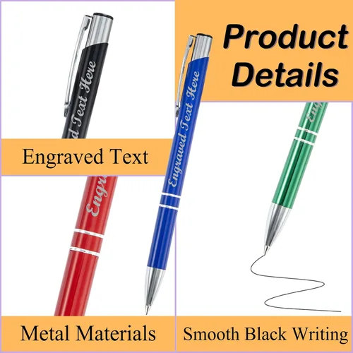 Miniatura 2 de Bolígrafos personalizados a granel con grabado sin nombre, bolígrafo de impresión personalizada, bolígrafo de metal pastel, regalo personalizado