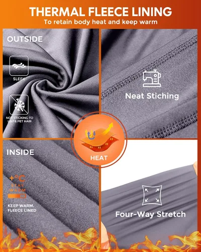 Miniatura 4 de CL convallaria 2 Pack Long Johns Thermal Underwear for Men Soft Fleece Lined Base Layer Cold Weather Set XS-4XL