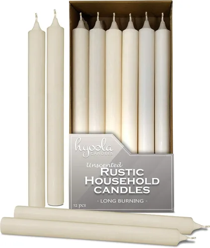Miniatura 12 de Hyoola Velas de cena de 10 pulgadas – Paquete de 12 – Palitos de vela altos sin perfume rústico de larga duración Sahara