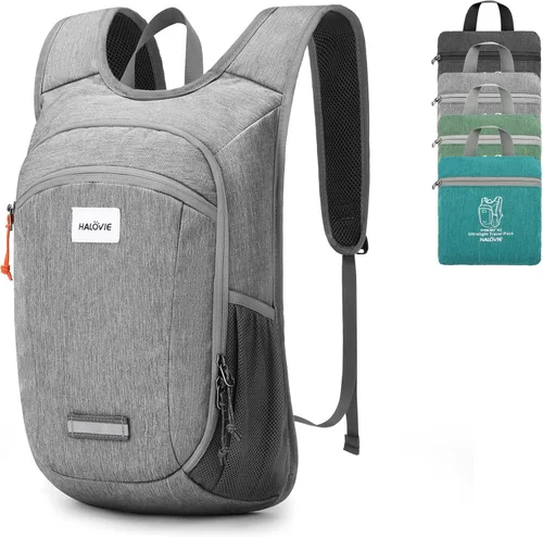 Miniatura 7 de HALOVIE Mochila pequeña de senderismo 10L, mochila ligera plegable y de día, mochila de viaje plegable para mujeres y hombres (Cian)