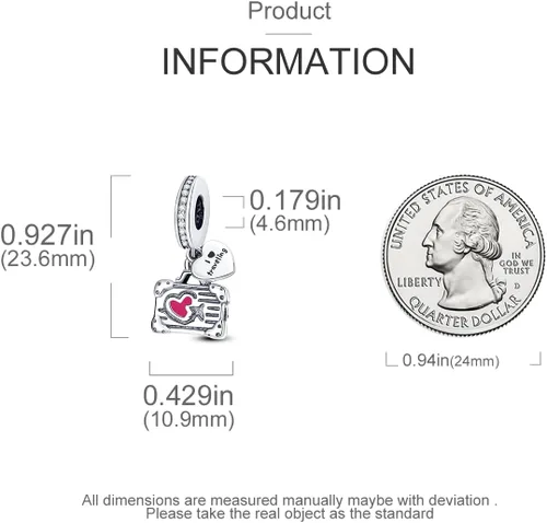 Miniatura 4 de MULA - Dijes de plata de ley 925 para pulseras y collares, dijes de bolso, cuentas, gato, tortuga, regalo de joyería para mujeres y niñas