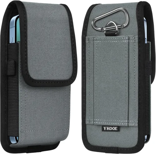 Miniatura 10 de ykooe Funda de Nylon para Cinturón de Teléfono Celular Compatible con iPhone 17 Pro Max, Galaxy S25/S24/S23/S22 Ultra A16 A15 A14 A13, Moto G Negro