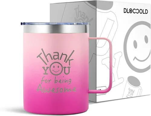 Miniatura 30 de DLOCCOLD Regalos de agradecimiento para mujeres, taza de café con texto en inglés "Thank You for Being Awome", agradecimiento a los empleados