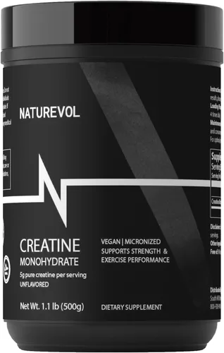 Monohidrato de creatina en polvo – Polvo de creatina micronizado sin sabor, puro y vegano, fácil de disolver | Apoya la fuerza, la recuperación
