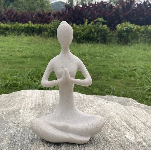 Figura de yoga para el hogar, estatua de yoga budista zen, escultura de estatua de yoga Namaste, decoración interior y exterior para cumpleaños, día