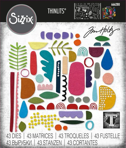 Miniatura 3 de Sizzix Juego de troqueles Thinlits 666280 de Tim Holtz, 43 unidades Multicolor