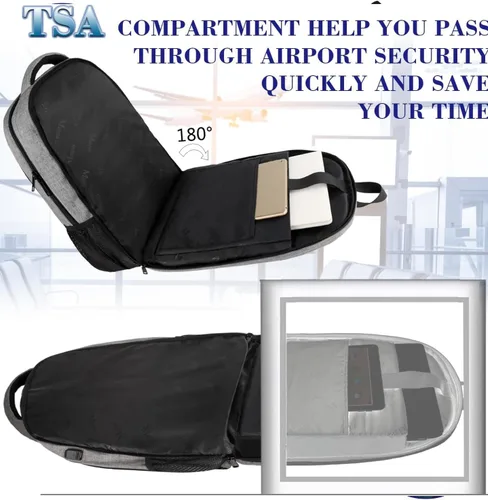 Miniatura 7 de Mochila para portátil de viaje, para negocios, antirrobo, delgada, duradera, con puerto de carga USB, resistente al agua, para colegio, para mujeres