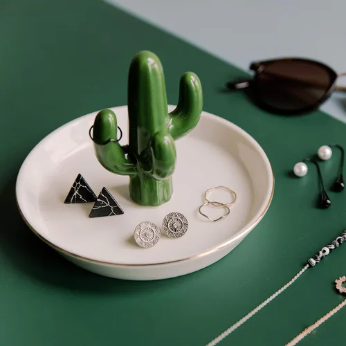 Miniatura 2 de mono living Soporte para anillos de cactus, bandeja de joyería para adolescentes, niñas, plantas pequeñas, cosas geniales, decoración bohemia