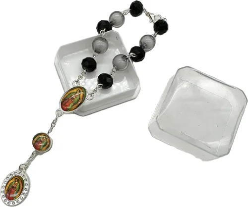 Miniatura 14 de Nuestra Señora Guadalupe Virgen María Centro de mesa Bautismo Recuerdos de Bautizo Rosario Pulsera Recuerdos Fiesta de Recuerdos - 12 Piezas