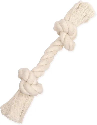 Miniatura 11 de Flossy Chews - Tirón de cuerda de 3 nudos, 100% algodón, color blanco, XL, 36 pulgadas