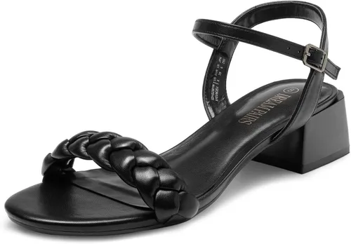Miniatura 21 de DREAM PAIRS Zapatos de tacón bajo para mujer con correa de tobillo y puntera abierta trenzada, tacón grueso, sandalias de tacón grueso para fiestas