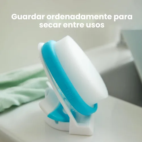 Miniatura 5 de Frida Baby El Sistema de Costra Láctea de 3 Pasos, DermaFrida The FlakeFixer, Esponja, Cepillo, Peine y Soporte de Almacenamiento para Bebés