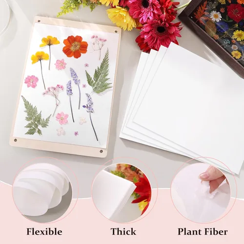 Miniatura 2 de Aboofx 42 hojas de papel absorbente para prensado de flores, gran tamaño 8 x 11.5 pulgadas A4, hojas de papel absorbente altamente absorbentes