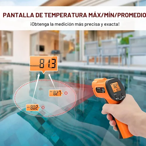Miniatura 6 de ThermoPro Pistola de termómetro infrarrojo TP30, termómetro láser para cocinar, horno de pizza, plancha, motor, HVAC, pistola de temperatura láser