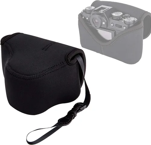 JJC Funda de neopreno ultra ligera en negro para cámara, compatible con X-E4 X-T30 II X-T30 X-T20 X-T10 + lentes prime cortas, 18mm F1.4/ 27mm F2.8/