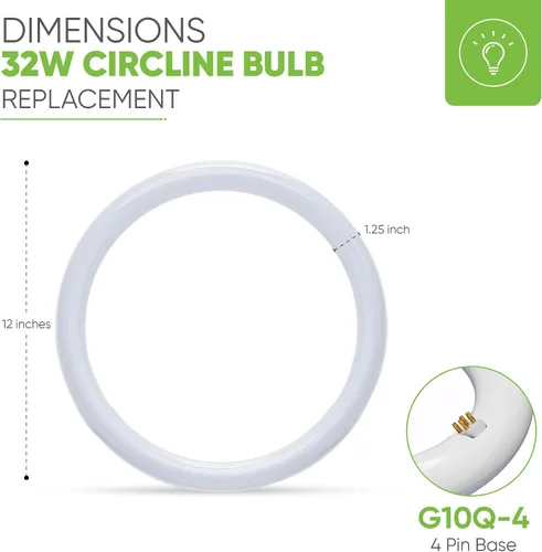 Miniatura 3 de NYLL Lámpara LED T9 Circline tipo A Plug & Play de 12 pulgadas, blanco frío (4200 K), reemplazo directo para 32 W FC12T9/CW, FCL32W