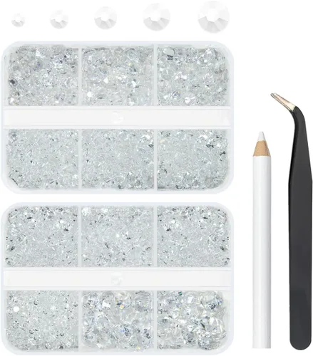 Miniatura 10 de qiipii Diamantes de imitación de resina AB verde aguamarina con pegamento B7000 para manualidades deslumbrantes de 2mm-6mm piedras gelatinosas