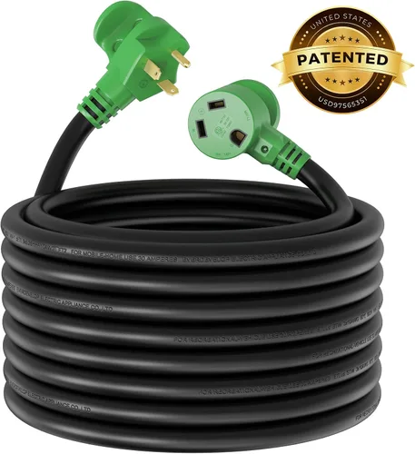 Miniatura 7 de RVMATE Cable de extensión de alimentación RV de 30 amperios y 75 pies con mango de fácil enchufe, TT-30P a TT-30R, indicador LED, 10 AWG