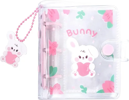 Miniatura 9 de 20 hojas, 40 bolsillos, 3 pulgadas, mini álbum de fotos en hojas sueltas, recargable, 3 anillos, carpeta transparente para tarjetas fotográficas