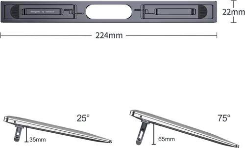 Miniatura 8 de Elevadores de computadora portátil para escritorio, soporte para laptop de 4 alturas ajustables, elevador de teclado, patas ergonómicas para Gris