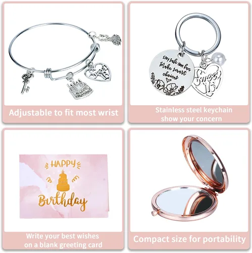 Miniatura 5 de HonorUS Regalos de dulces 16 para niñas, dulces dieciséis cumpleaños decoraciones regalos para niñas, caja de regalo única para niñas de 16 años