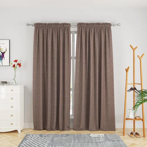 Miniatura 88 de UPOPO Cortinas de Niveles Beige Sobre Fregadero con Textura de Lino para Ventana de Cocina de 16 Pulgadas de Largo Caravana Privacidad Pequeñas