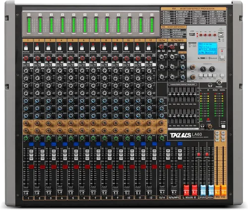 Miniatura 9 de Mezclador de audio, TKLBLS profesional de 16 canales, mesa de mezclas para DJ con DSP de 99 bits, consola de mezclas de sonido de 7 bandas de EQ