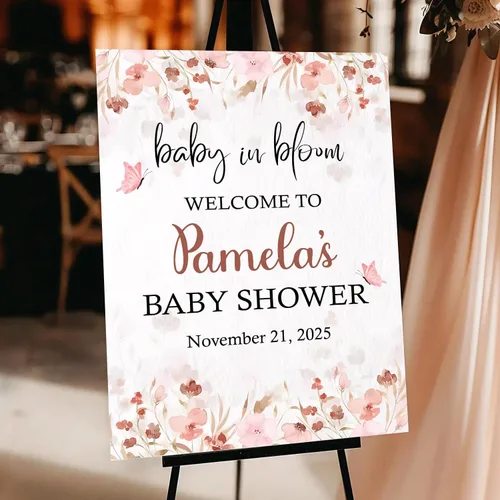 Miniatura 3 de Letrero personalizado de Baby In Bloom, letreros de bienvenida para baby shower, decoraciones de baby shower, baby shower, letrero de bebé