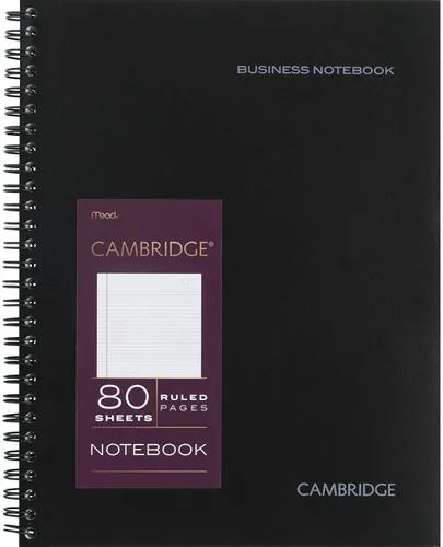 Miniatura 2 de Cambridge Cuaderno limitado, paquete de 6 cuadernos negros, con rayas legales, cuaderno profesional de negocios, 80 hojas, diario de oficina