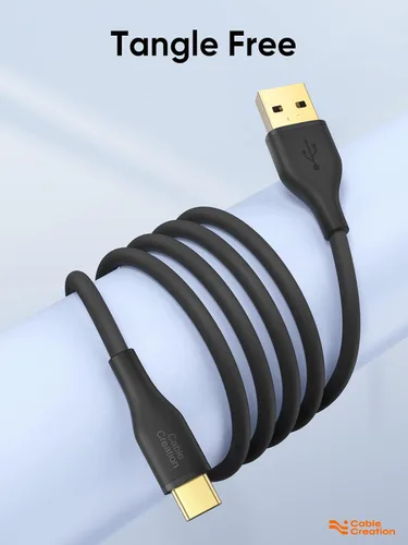 Miniatura 5 de CableCreation Cable USB C de 6 pies, cable USB A a USB C de silicona, cable de carga USB C 3A de carga rápida para iPhone 15/16/16 Pro Max/Plus