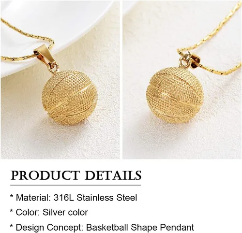 Miniatura 3 de constantlife Joyería de cremación para cenizas Collar de urna de acero inoxidable con colgante conmemorativo de baloncesto para hombres y mujeres