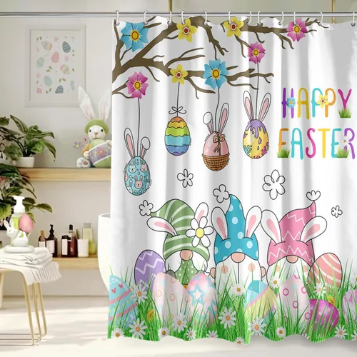 Miniatura 25 de Cortina de Ducha Feliz Navidad 72x72 Pulgadas Cortinas de Ducha de Reno Navideño para Baño con Ganchos Decoración Navideña de Baño Hogar Vacaciones