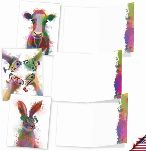 Miniatura 3 de The Best Card Company Juego surtido de cajas de tarjetas de felicitación en blanco, incluye 20 tarjetas + sobres, 10 diseños únicos, refinado