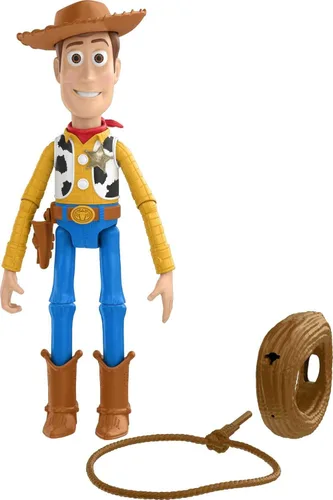 Mattel Disney Pixar Toy Story Juguetes, Figura de Acción Woody Lanzando Lazo, Regalos Coleccionables para Niños