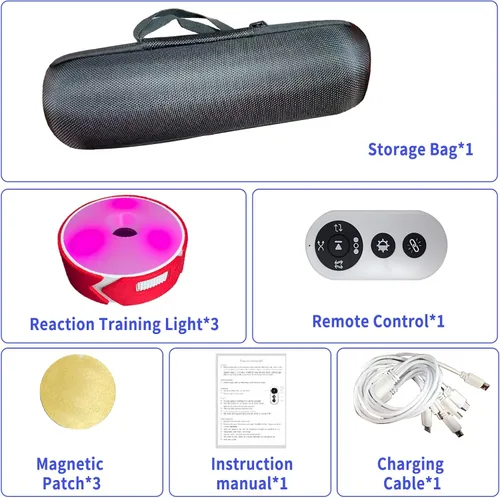 Miniatura 2 de Juego de lámparas de entrenamiento de reacción ágil de 3 unids/Pk, equipo de luz de reacción de entrenamiento de reacción ágil, luces de reacción