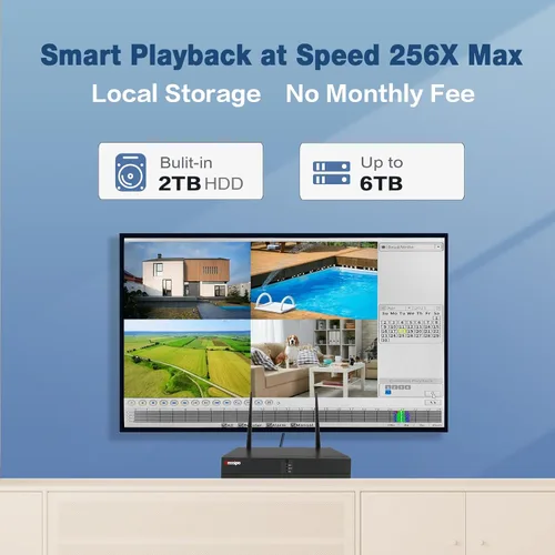 Miniatura 2 de Sistema de cámara de seguridad inalámbrica 4K, cámara WiFi enchufable de 8 piezas para interiores y exteriores, advertencia dual, audio de 2 vías