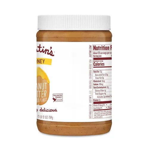 Miniatura 4 de JUSTINS - Mantequilla de maní con miel, sin gluten, tarro de 28 onzas