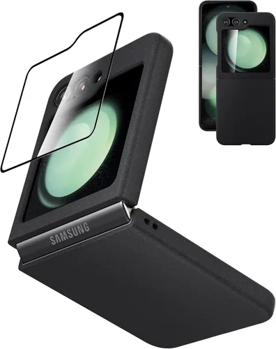 Miniatura 12 de Funda delgada para Galaxy Z Flip 5, [película de pantalla frontal dura transparente incorporada + parte trasera de policarbonato duro]
