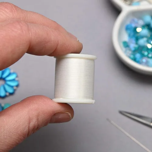 Miniatura 5 de Hilo de nailon para cuentas KO, color blanco, japonés encerado al 100%, 330TEX, resistente a enredos, carrete de 50 m / 55 yardas, para proyectos