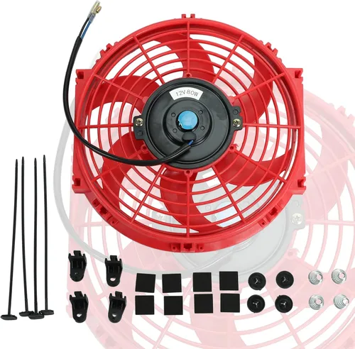 Miniatura 11 de 7 "pulgadas universal delgado ventilador push pull radiador eléctrico refrigeración 12V kit de montaje negro