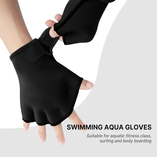Miniatura 4 de Guantes de natación con malla acuática – Aumenta el fitness y el entrenamiento, remos de resistencia para hombres, mujeres y niños – Mejora