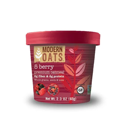 Miniatura 9 de Modern Oats - Tazas de avena instantánea de manzana y nuez con tapa, sin gluten, vegana, sin OGM con proteína y fibra, desayuno para llevar, avena