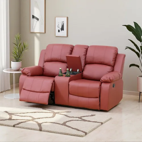 Miniatura 42 de Conjunto de sofá para sala de Estar, sillón reclinable de cuero transpirable, sofá de 3 plazas para cine en casa con portavasos para apartamento