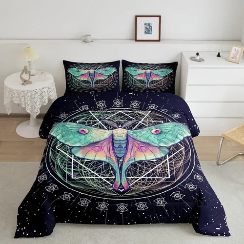 Miniatura 51 de Juego de edredón de cielo estrellado, tamaño King, juego de ropa de cama con estrellas y galaxias para niños y niñas, edredón de plumón del espacio