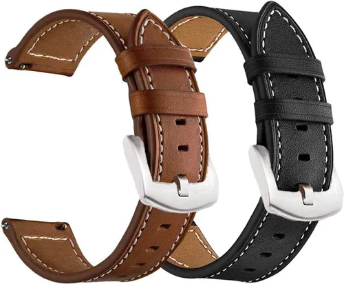 Miniatura 7 de Vivoactive 5/3 Bandas de cuero para hombres y mujeres, correas de cuero de 0.787 pulgadas compatibles con Garmin Venu Sq/Venu 2Plus/Vivoactive 3