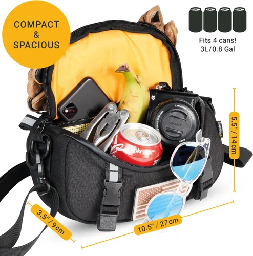 Miniatura 5 de Odinsberg Bolsa Multifuncional para Manillar de Bicicleta y Motocicleta, 3L Resistente al Agua, Compatible con la mayoría de tipos de manillares