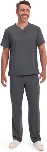 Miniatura 7 de Dickies EDS Essentials - Camisa quirúrgica para hombre con cuello en V y bolsillo DK635