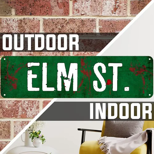 Miniatura 5 de Elm St Street - Placa de metal rústica para decoración de pared (4 x 16 pulgadas)